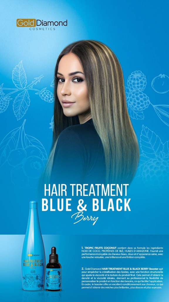 Gold Diamond Blue & Black Berry